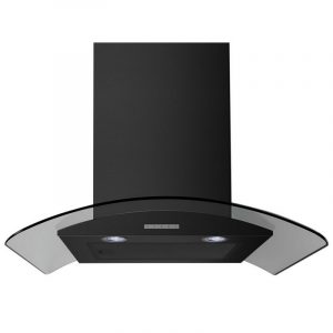 Belling 60 CM Chimney Hood Black & Curved Glass