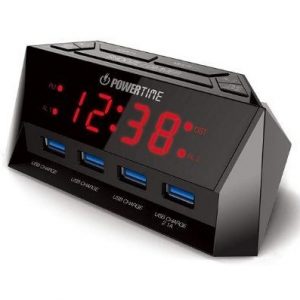 Beare Digital Alarm Clock with 4 USB Charging Ports