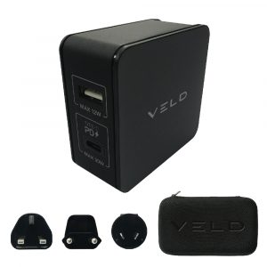 Veld Super-Fast 42W Travel Charger | 2 Port | QC | USB-C | VT42FB