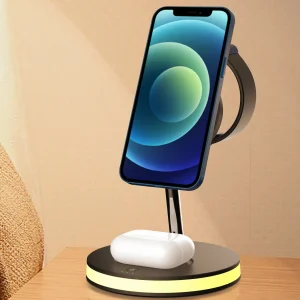 Deltaco 3-in-1 Magnetic Wireless Charger QI1041 1